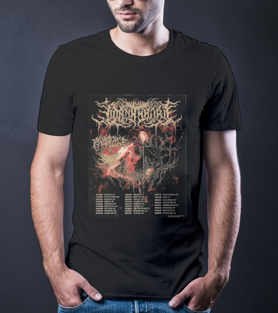 Lorna Shore North America 2026 Tour Dates Featuring Paleface Swiss And Sign Of The Swarm Band Schedule T-Shirt