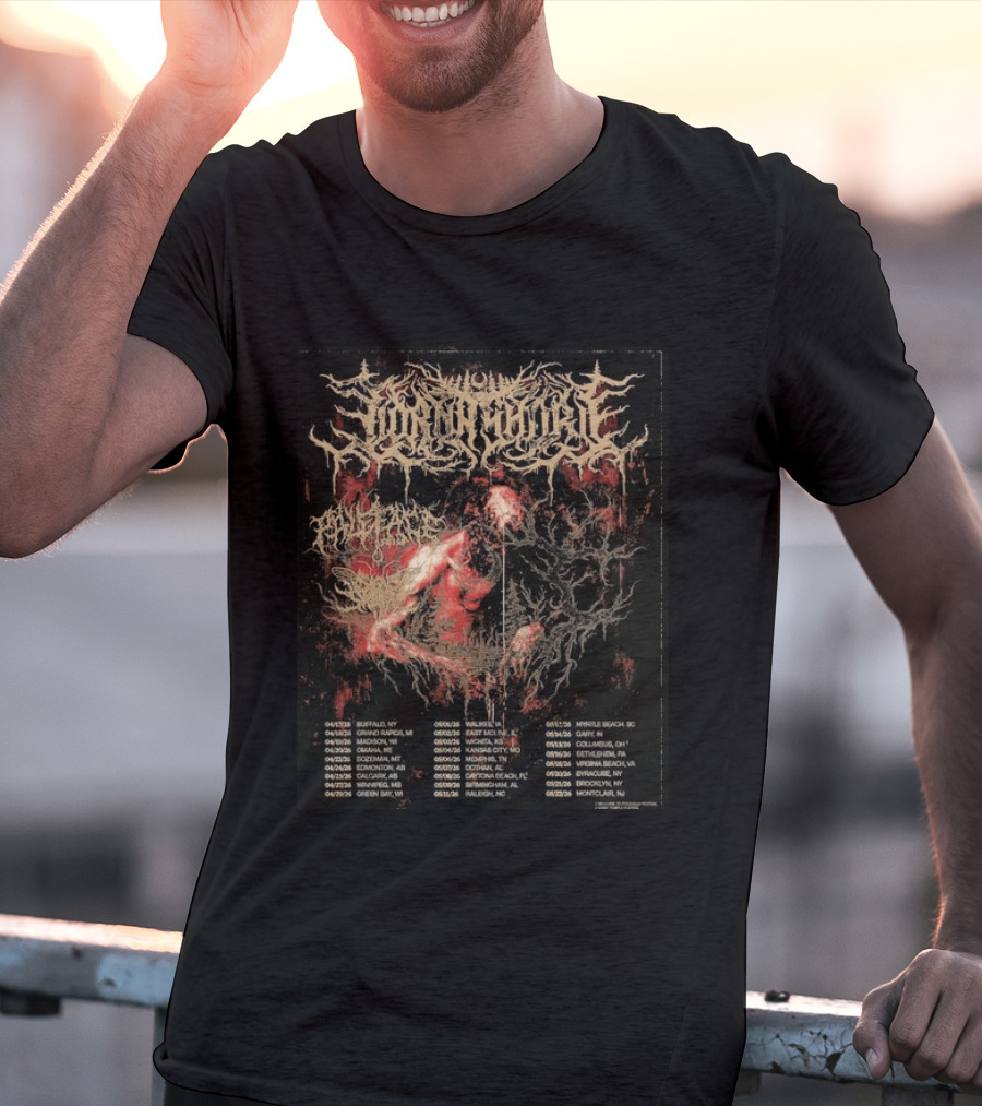 Lorna Shore North America 2026 Tour Dates Featuring Paleface Swiss And Sign Of The Swarm Band Schedule T-Shirt