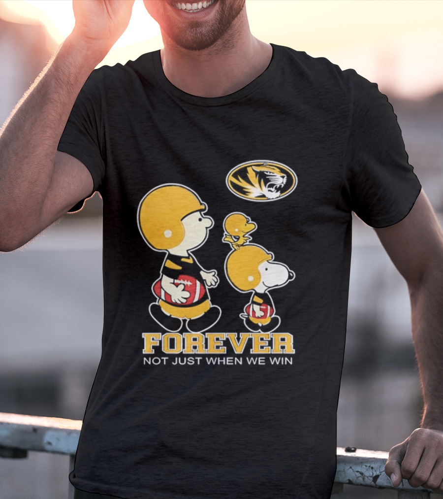 Peanuts Characters Football Mizzou Spirit Forever Not Just When We Win T-Shirt