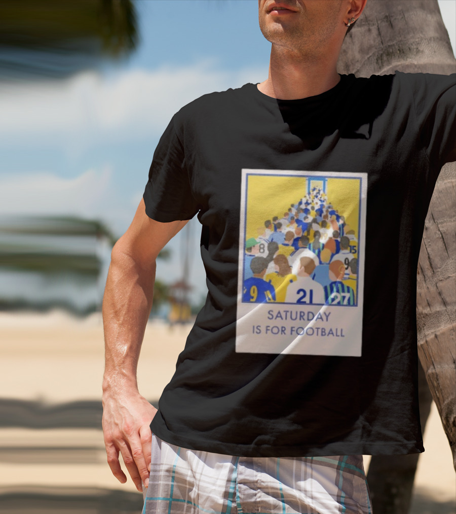 Saturday Is For Football Fans Colorful Player Gathering T-Shirt