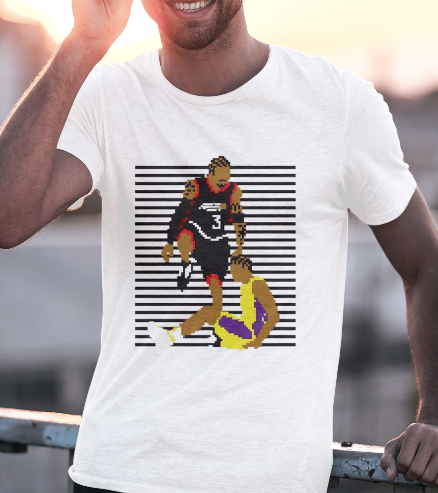 16 Bit Allen Iverson Steps Over Tyronn Lue Basketball Iconic Moment NBA Fans T-Shirt