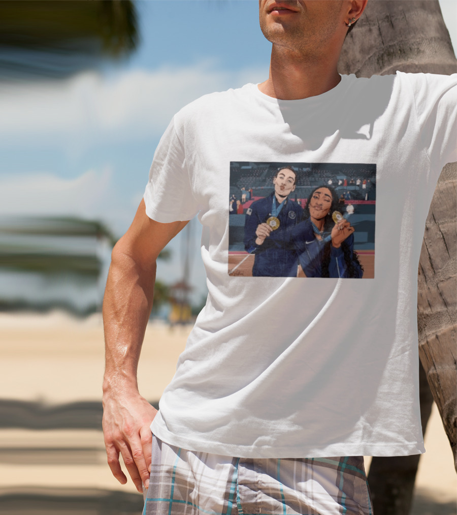 A'Ja Wilson Breanna Stewart Gold Medal Celebration WNBA T-Shirt
