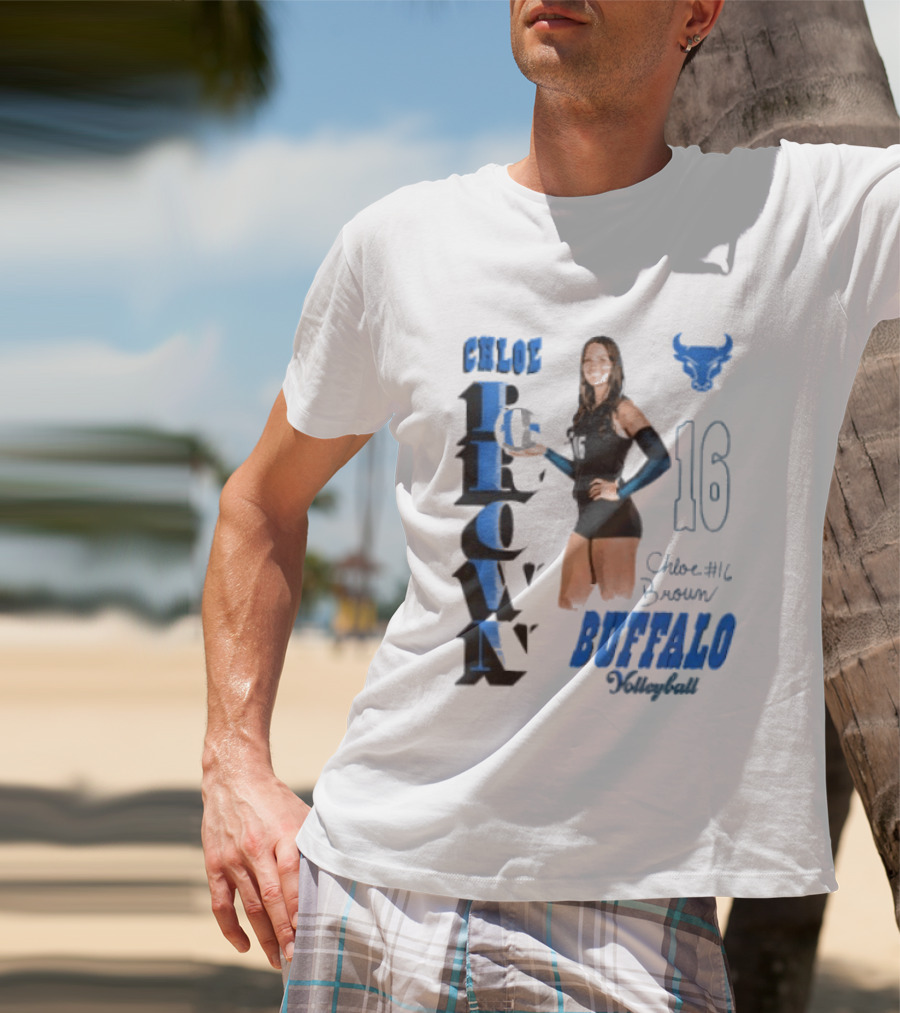 Chloe Brown Buffalo Volleyball Player Number 16 T-Shirt