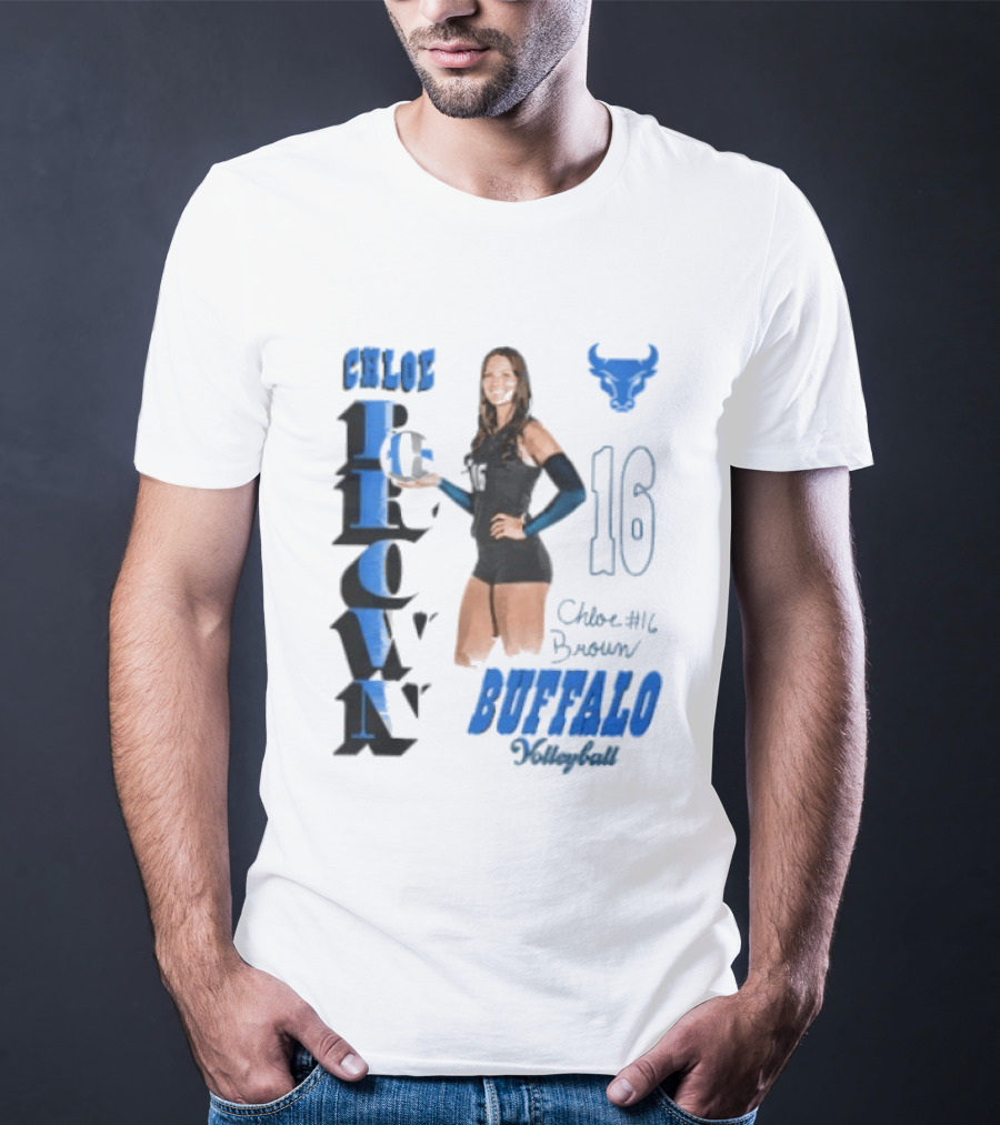 Chloe Brown Buffalo Volleyball Player Number 16 T-Shirt