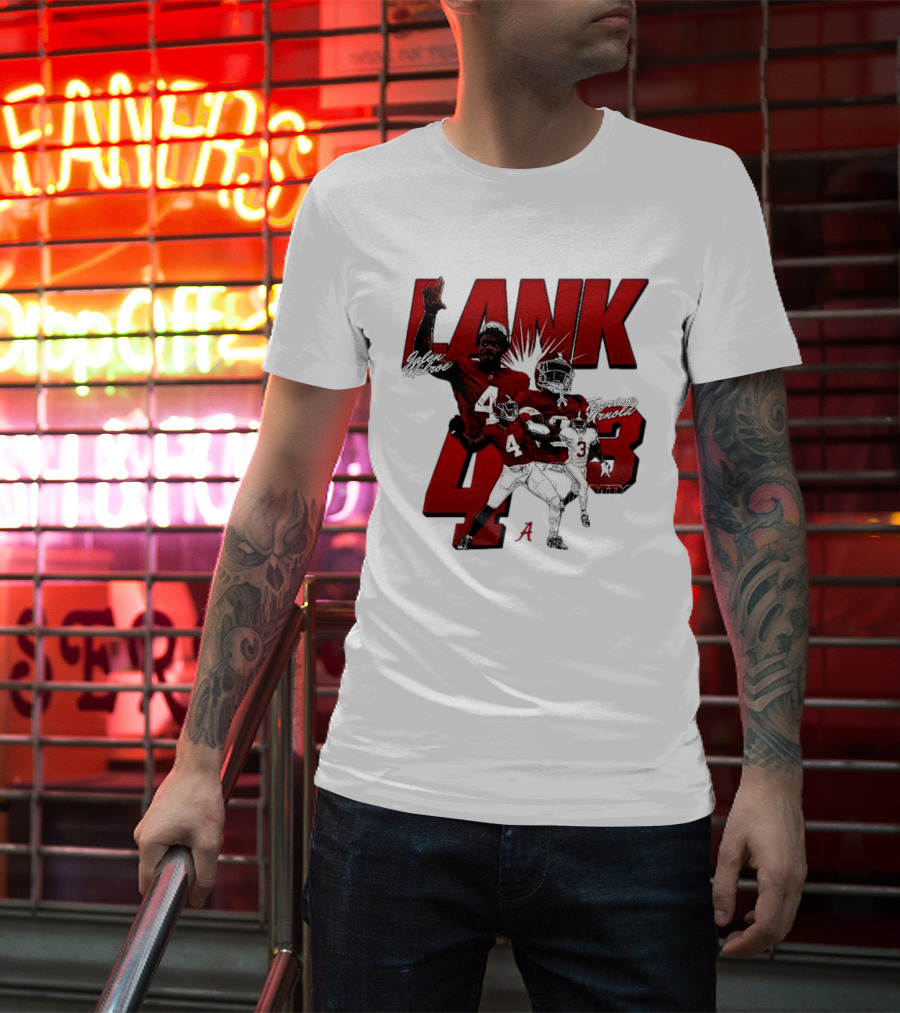 Alabama Crimson Tide Jalen Milroe Terrion Arnold Lank 4th 3 Football Caricature T-Shirt