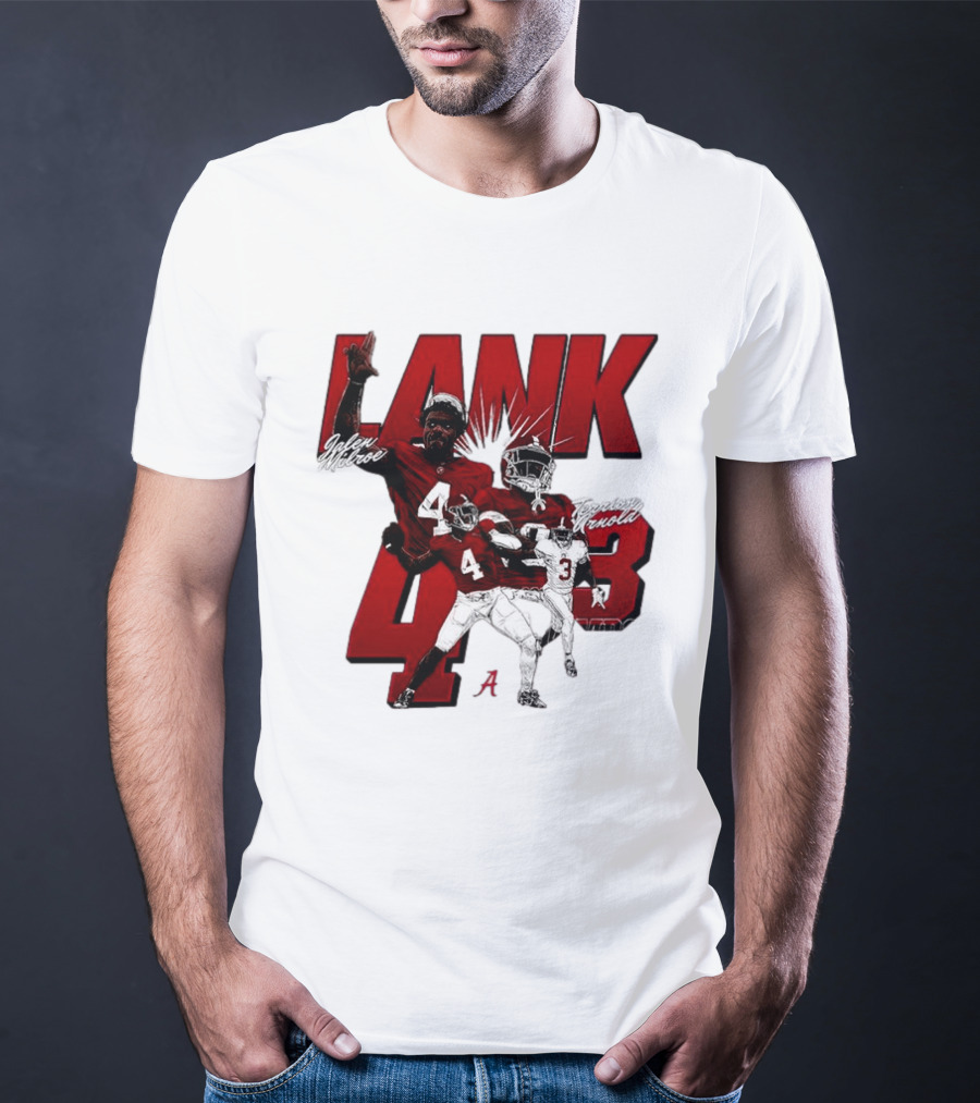Alabama Crimson Tide Jalen Milroe Terrion Arnold Lank 4th 3 Football Caricature T-Shirt