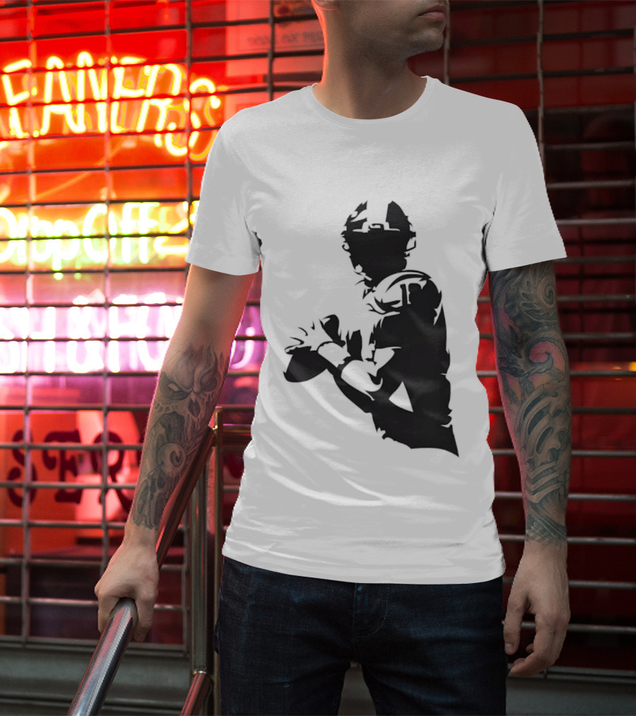 Quarterback Player Silhouette American Football Sports T-Shirt
