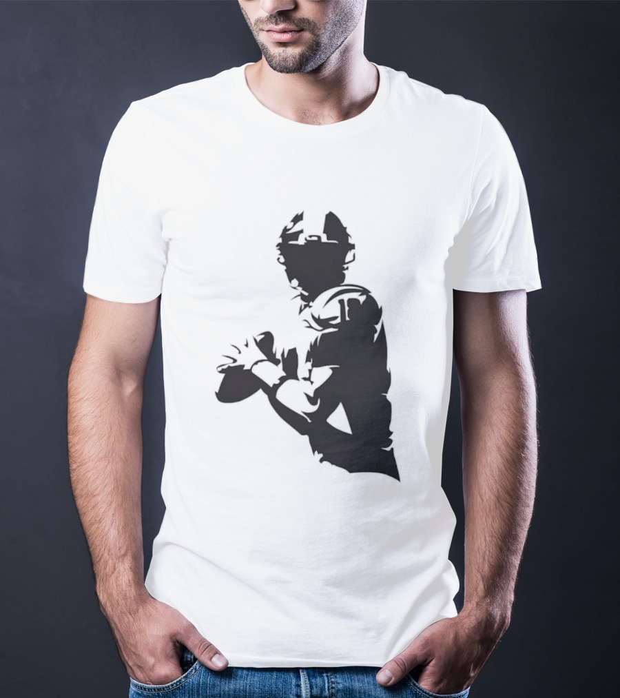 Quarterback Player Silhouette American Football Sports T-Shirt