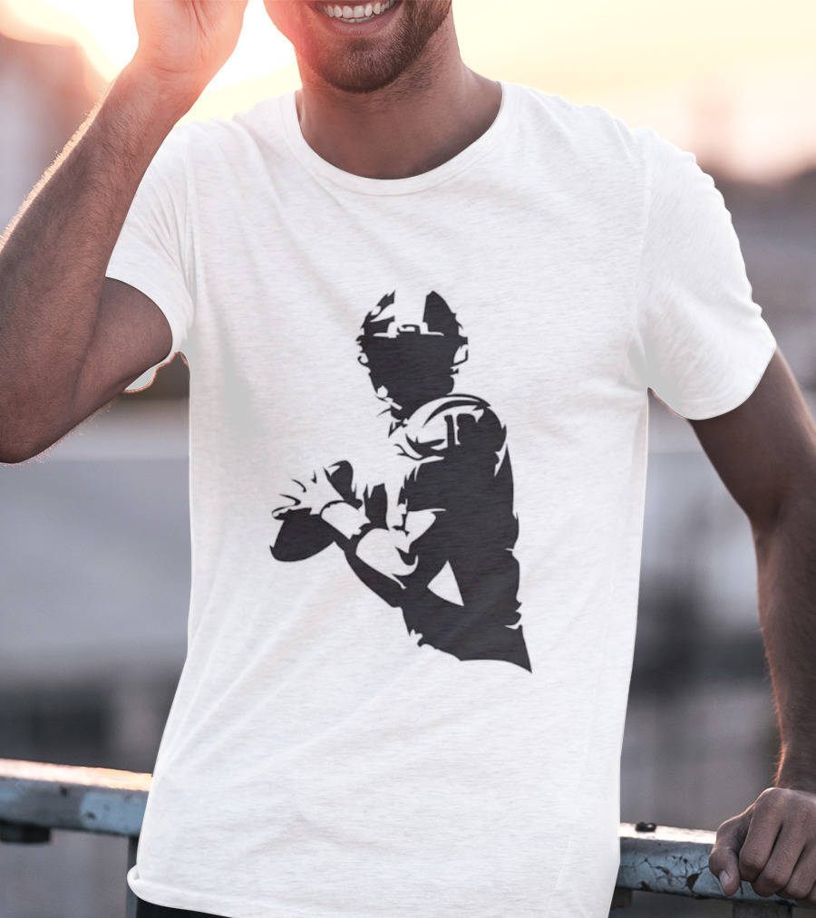 Quarterback Player Silhouette American Football Sports T-Shirt