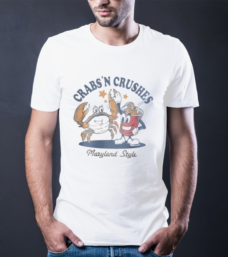 Crabs'n Crushes Maryland Style Cartoon T-Shirt