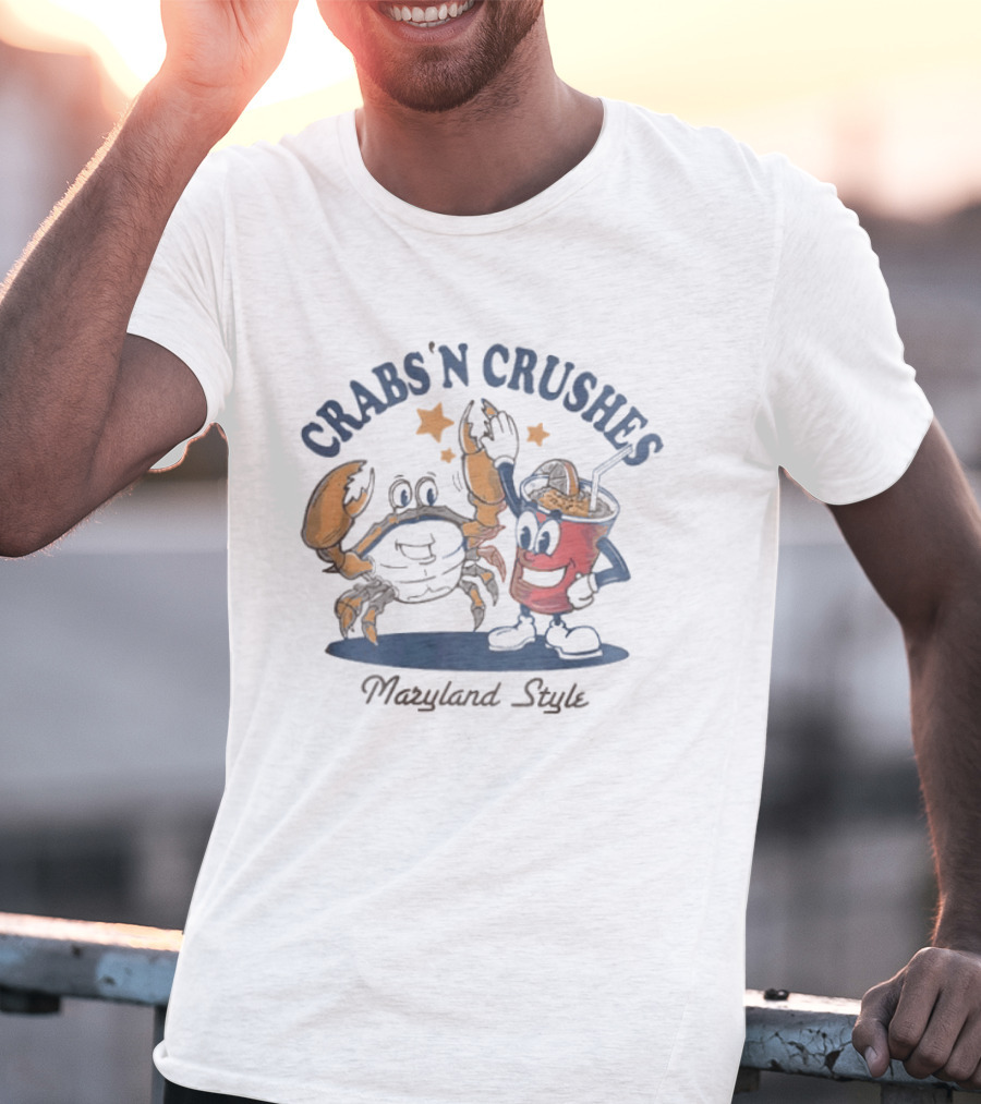 Crabs'n Crushes Maryland Style Cartoon T-Shirt