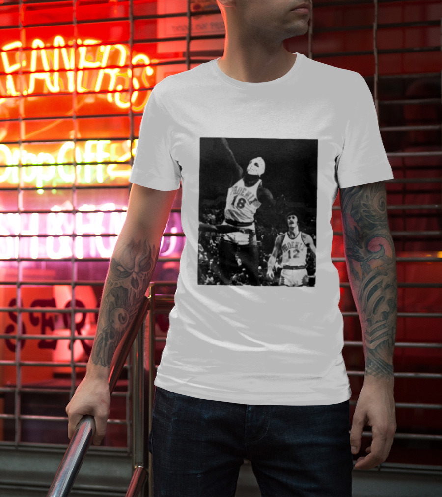 Curtis Perry Wearing Hockey Mask During Phoenix Suns NBA Game T-Shirt