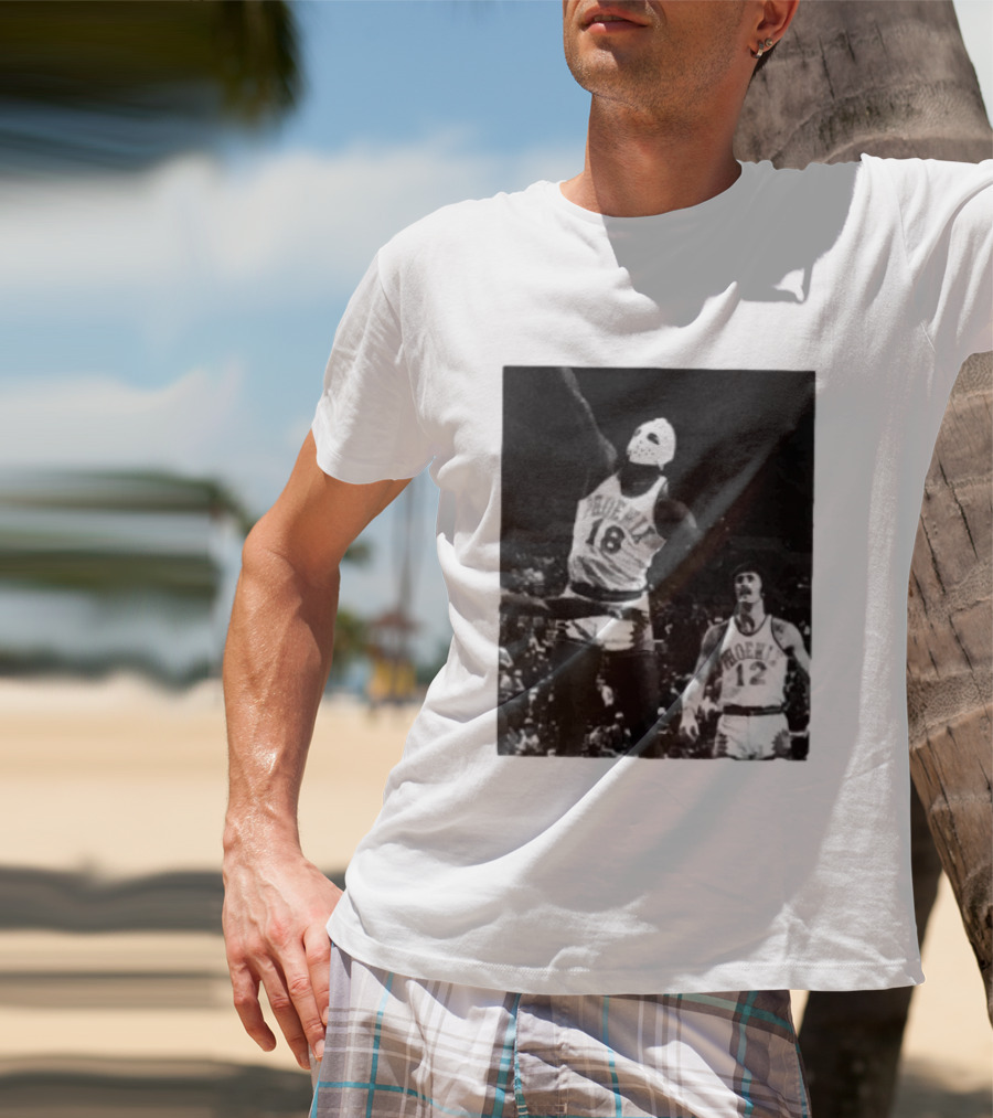 Curtis Perry Wearing Hockey Mask During Phoenix Suns NBA Game T-Shirt