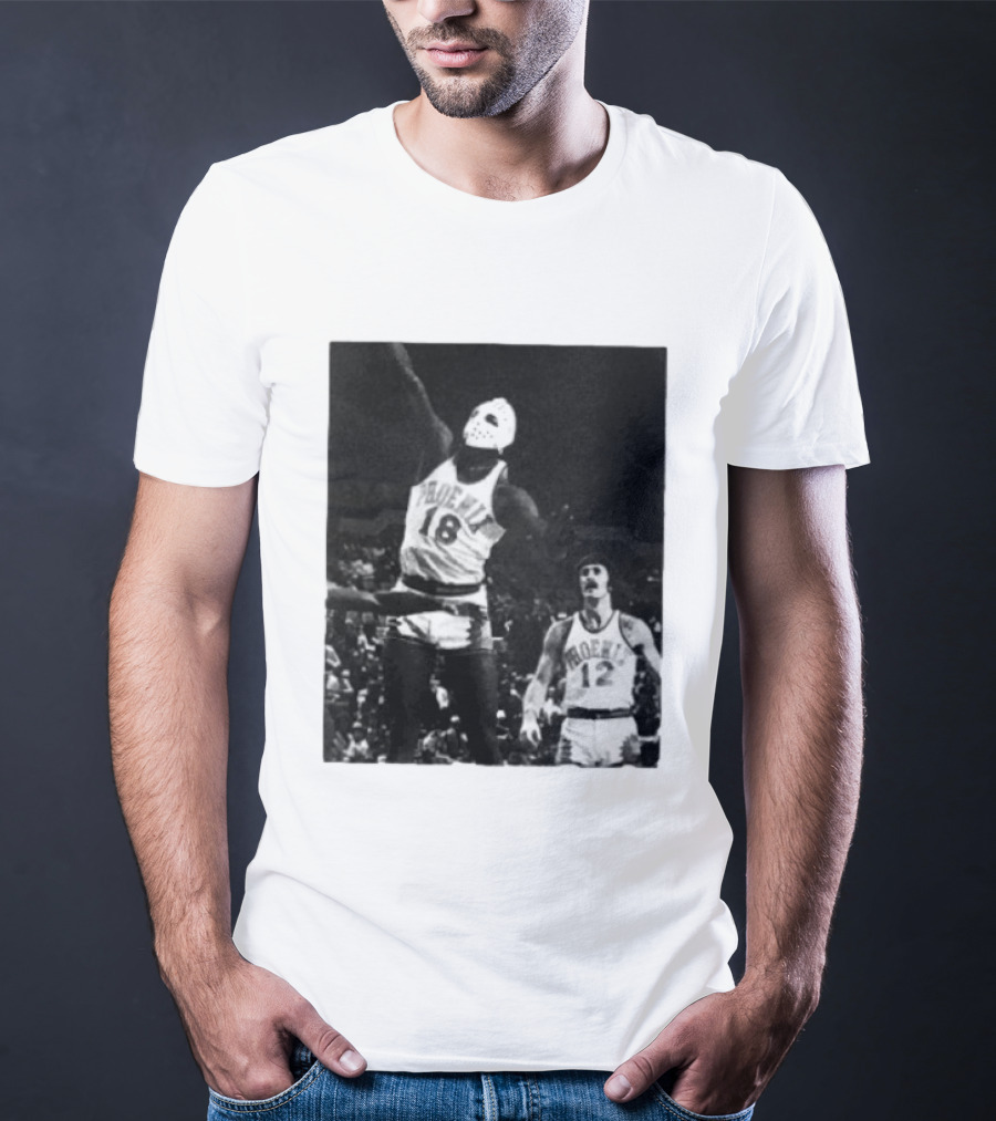 Curtis Perry Wearing Hockey Mask During Phoenix Suns NBA Game T-Shirt