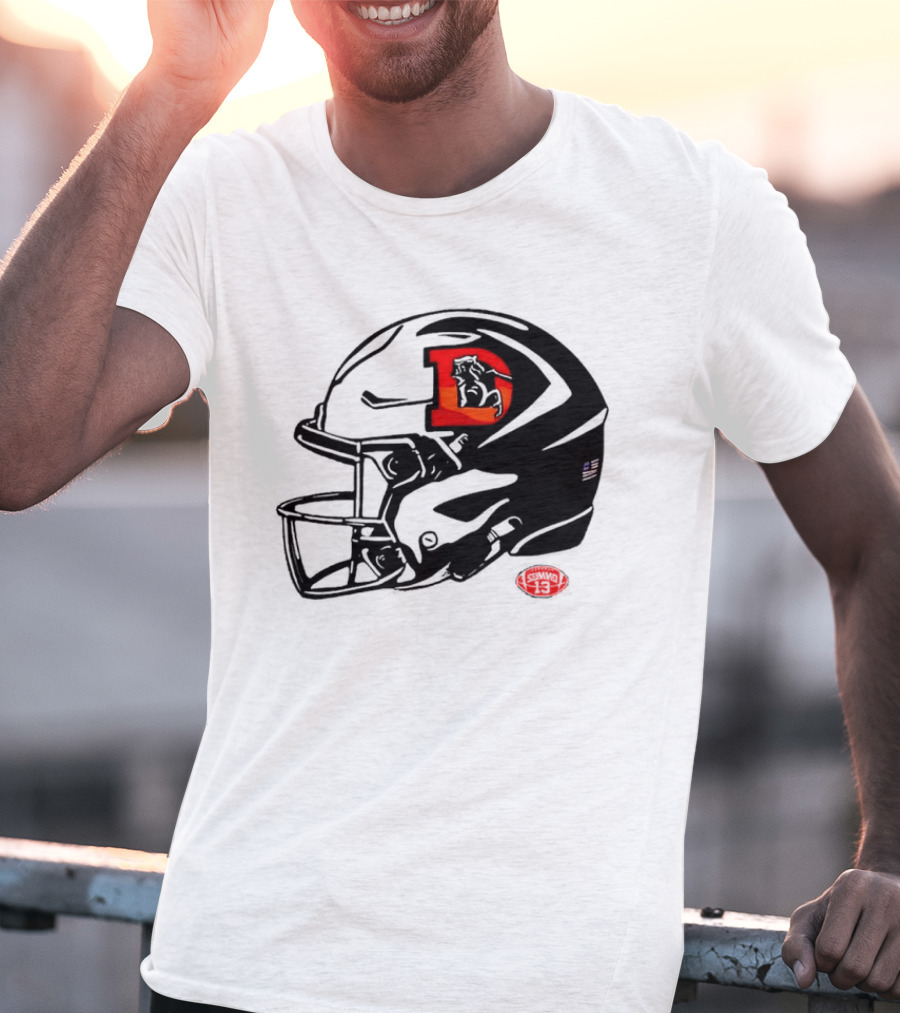 Denver Broncos Vintage D Snowcapped Helmet T-Shirt
