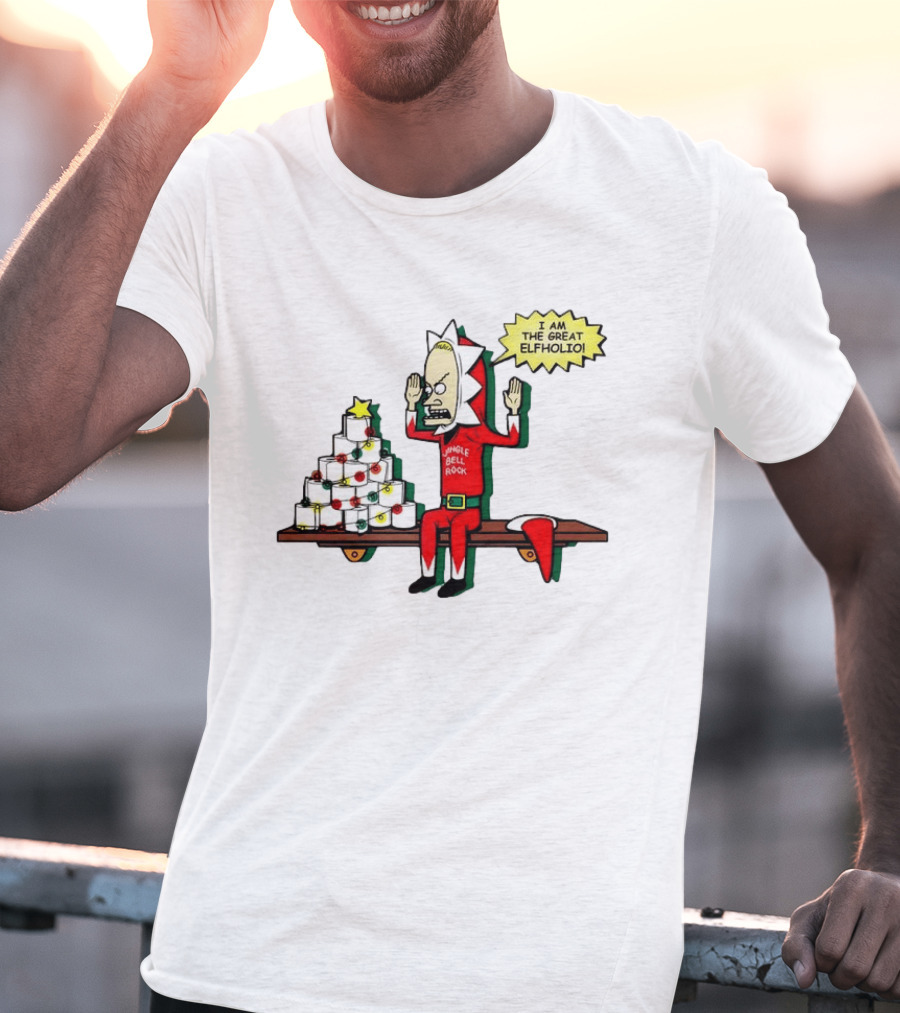 Beavis Jingle Bell Rock I Am The Great Elfholio Christmas T-Shirt