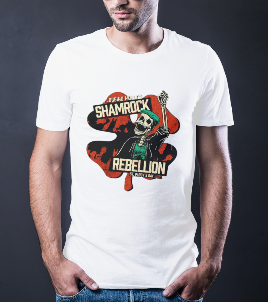 Flogging Molly Shamrock Rebellion St. Paddy's Day 2024 Skeleton T-Shirt