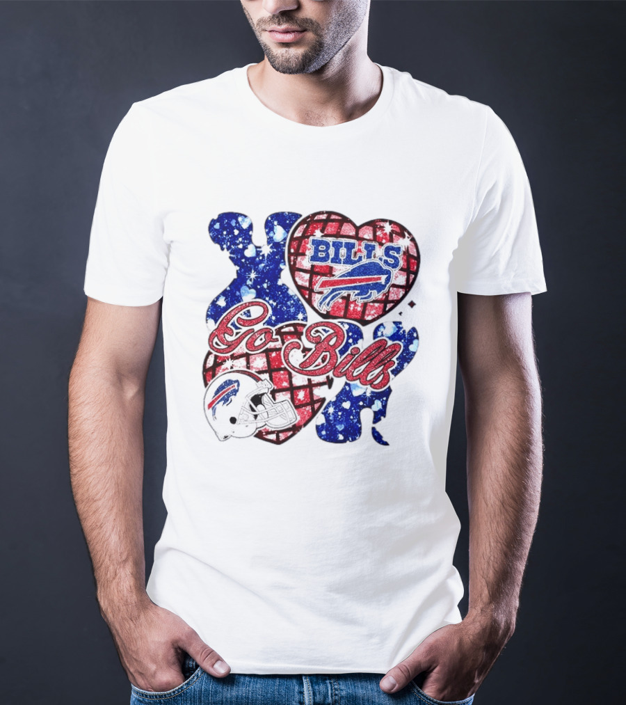 Buffalo Bills Go Bills Heart Valentine's Day Football T-Shirt