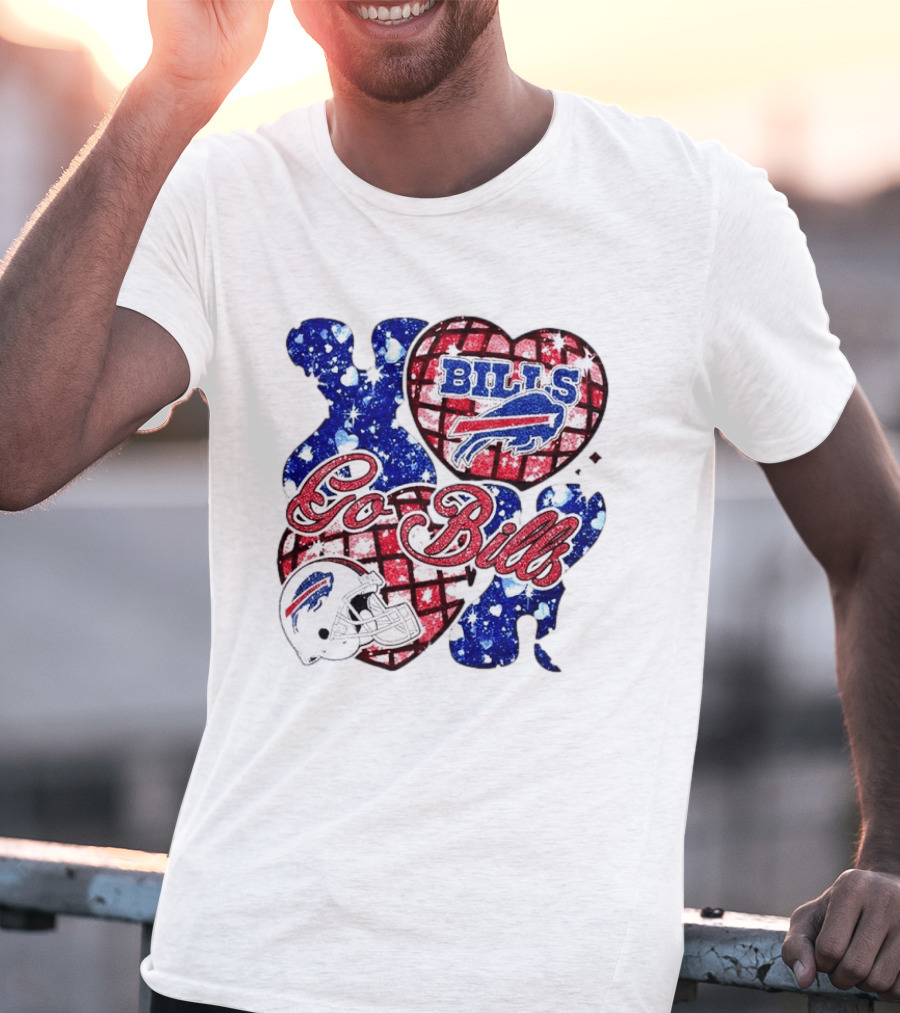 Buffalo Bills Go Bills Heart Valentine's Day Football T-Shirt