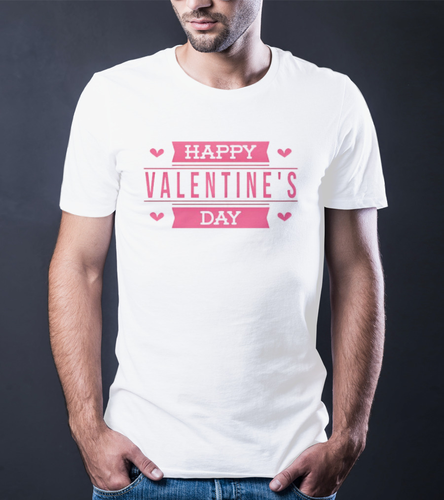 Happy Valentine's Day Pink Hearts Celebration T-Shirt