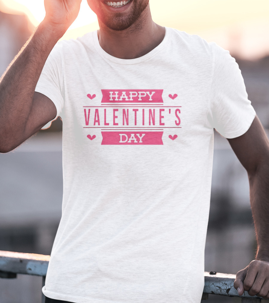 Happy Valentine's Day Pink Hearts Celebration T-Shirt