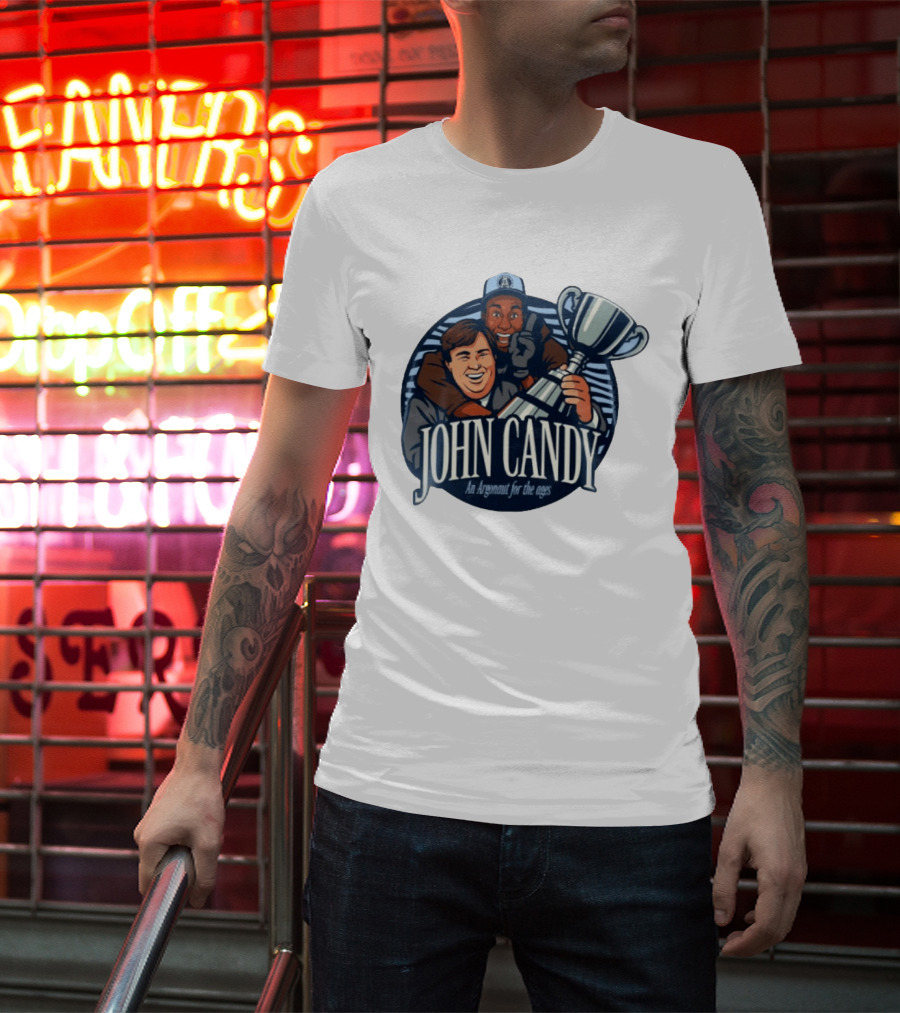 John Candy CFL Argonaut Icon Holding Trophy T-Shirt