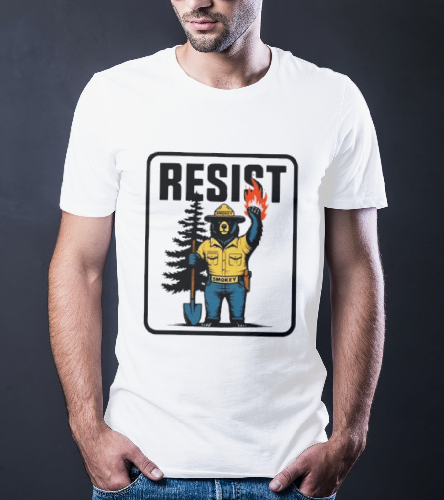 Resist Smokey Fire Prevention Bear California Forest T-Shirt