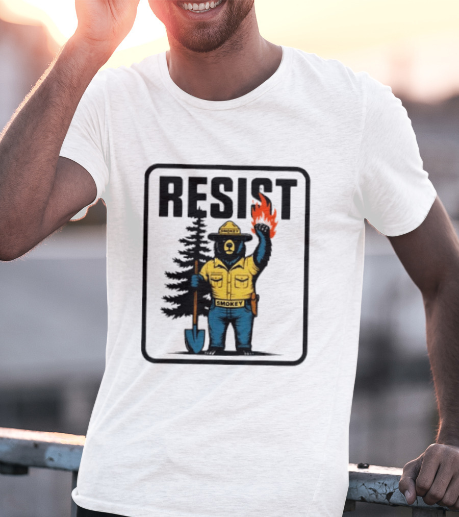 Resist Smokey Fire Prevention Bear California Forest T-Shirt
