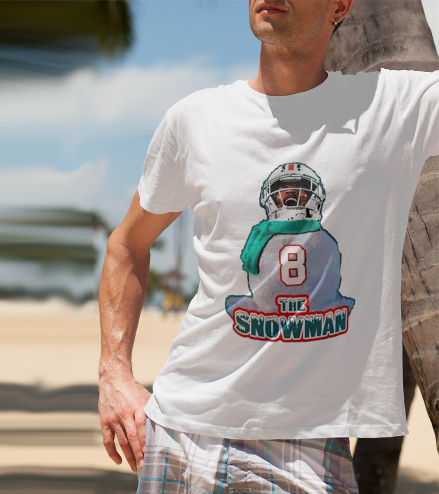 Miami Dolphins Jevon Holland 8 The Snowman Christmas T-Shirt