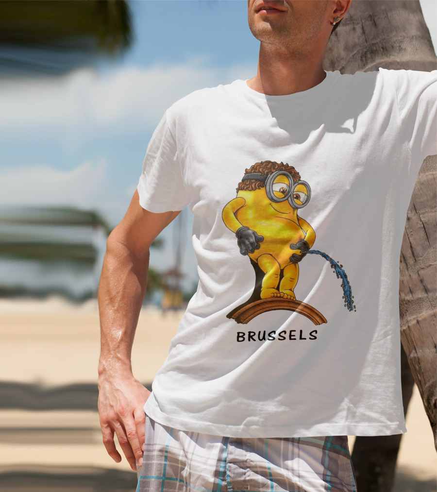 Brussels Pee Minion Parody Manneken Pis T-Shirt