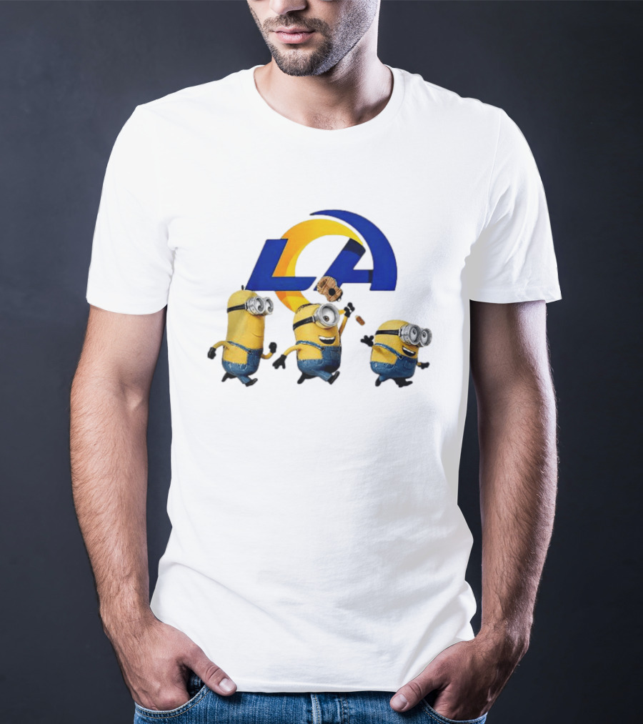 Minions LA Rams Football Team Crossover Fun T-Shirt