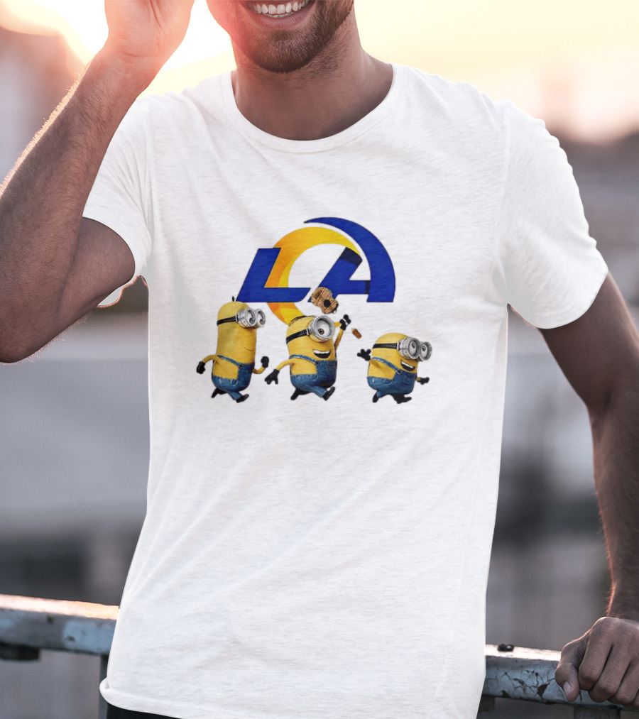 Minions LA Rams Football Team Crossover Fun T-Shirt