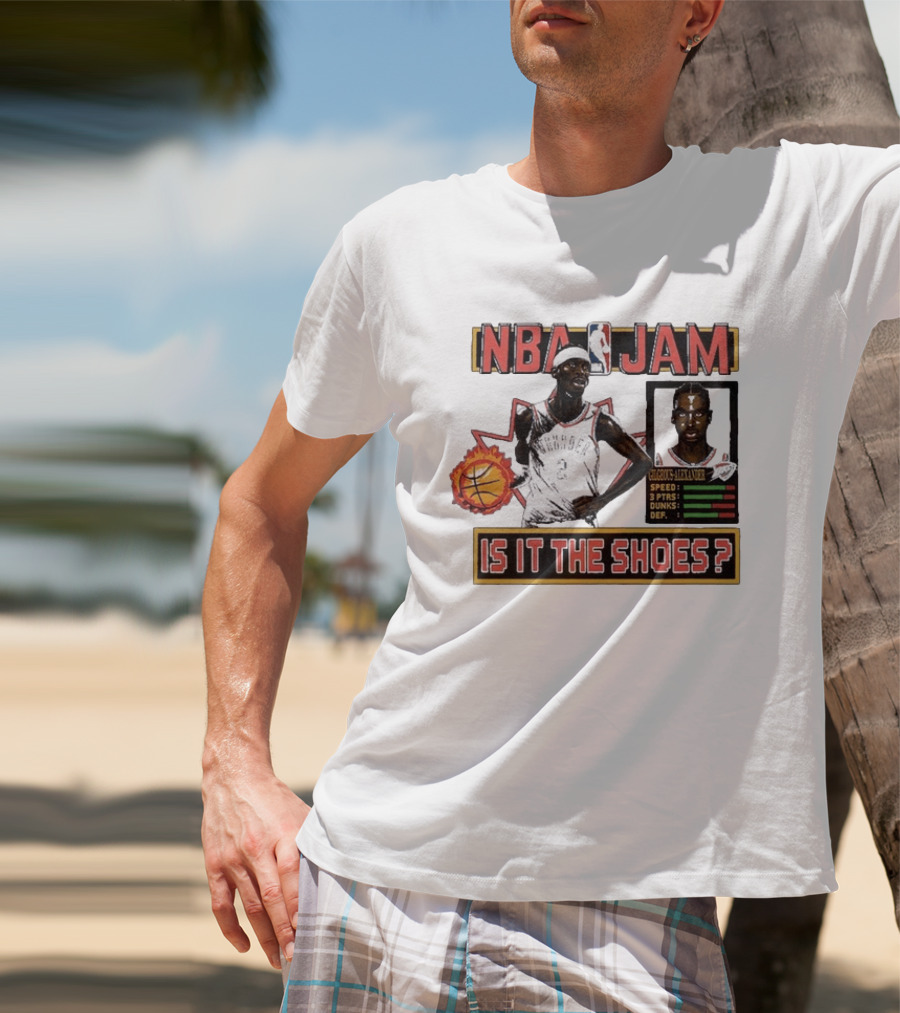 Shai Gilgeous Alexander Oklahoma City Thunder NBA Jam Is It The Shoes Homage Tri Blend T-Shirt