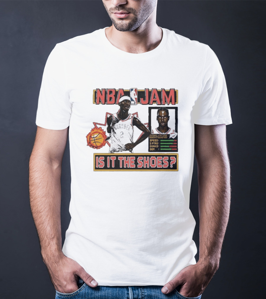 Shai Gilgeous Alexander Oklahoma City Thunder NBA Jam Is It The Shoes Homage Tri Blend T-Shirt