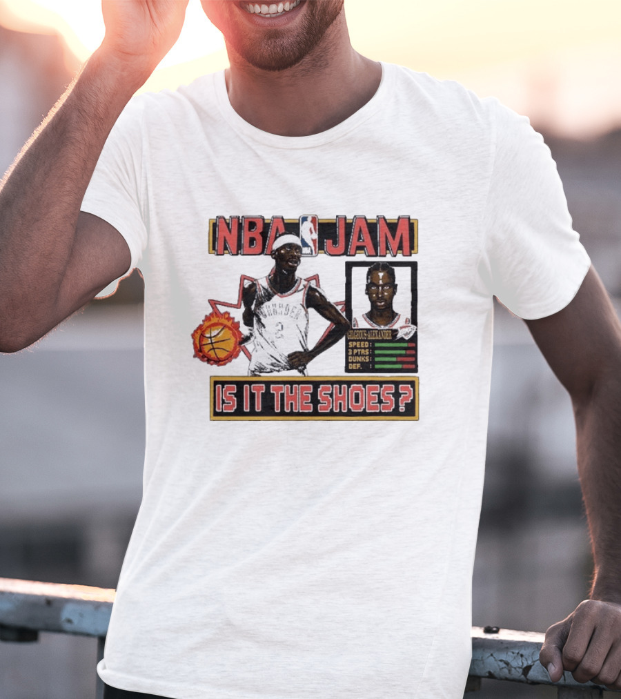 Shai Gilgeous Alexander Oklahoma City Thunder NBA Jam Is It The Shoes Homage Tri Blend T-Shirt