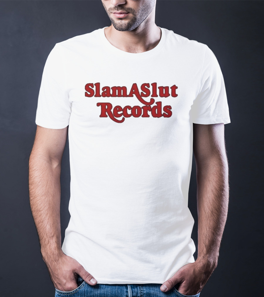 SlamASlut Records Vintage Inspired Music Label T-Shirt