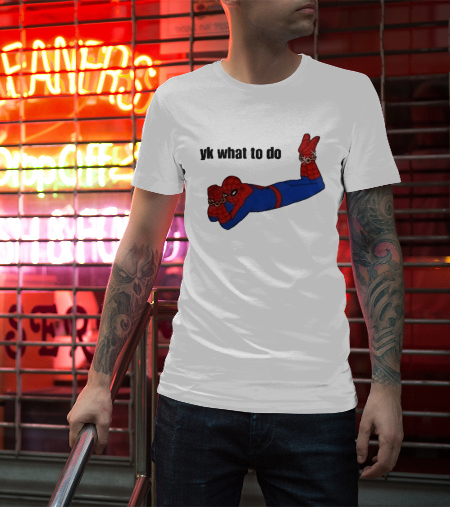 Spooderman YK What To Do Meme T-Shirt