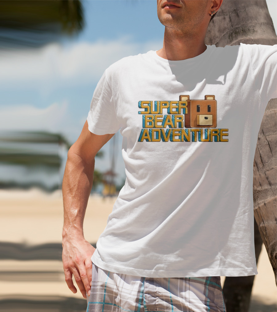 Super Bear Adventure Pixel Art Bear Face T-Shirt