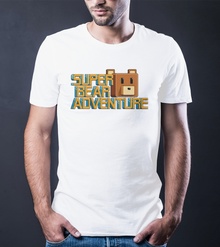 Super Bear Adventure Pixel Art Bear Face T-Shirt