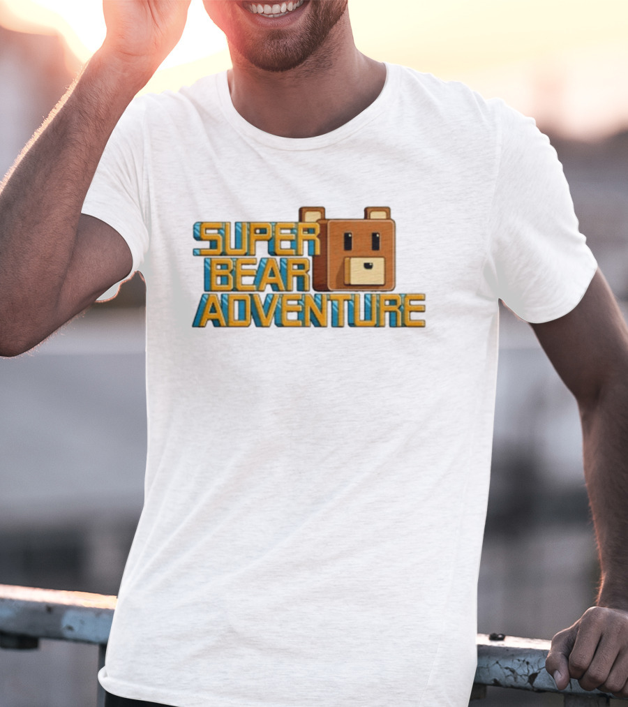 Super Bear Adventure Pixel Art Bear Face T-Shirt