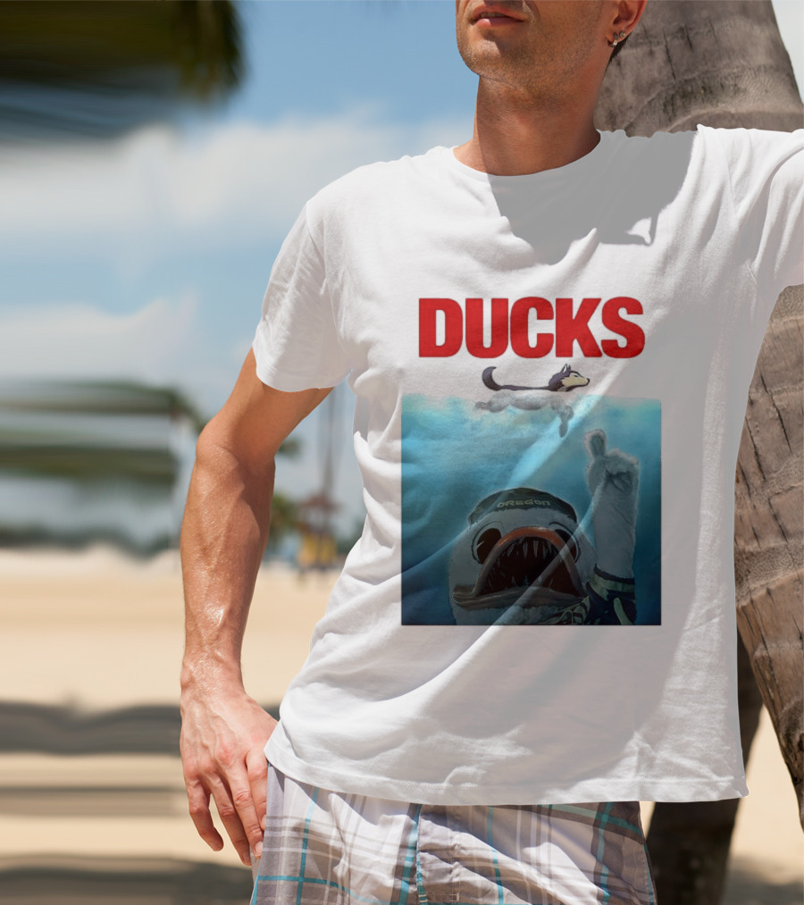 Oregon Ducks Jaws Parody With Washington Huskies Rivalry T-Shirt