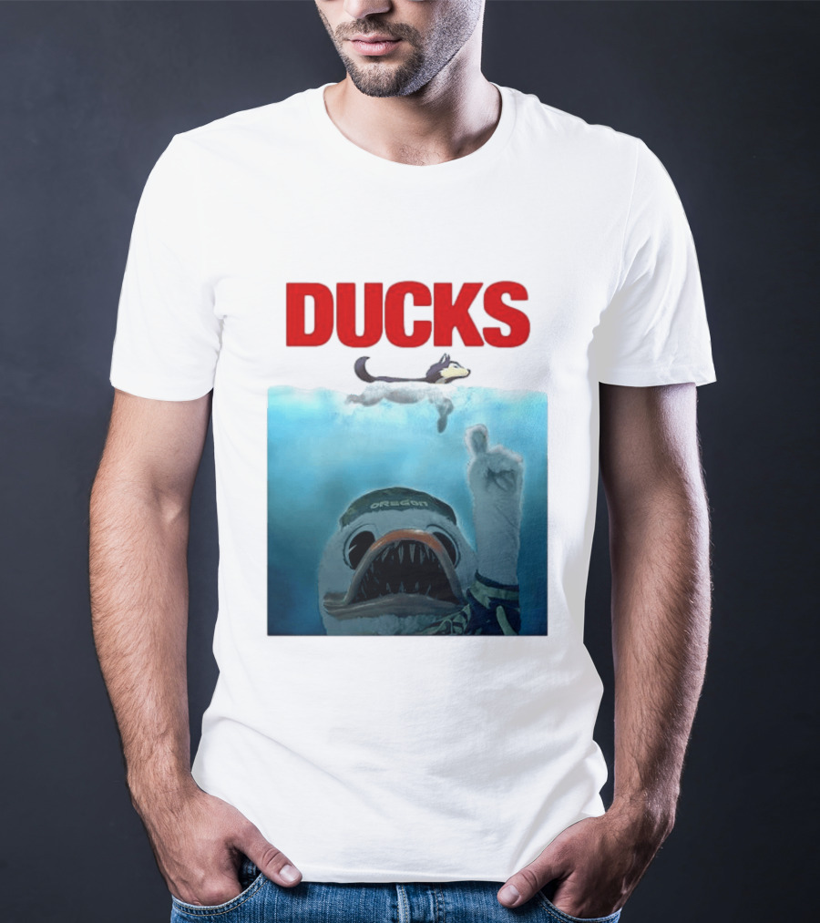 Oregon Ducks Jaws Parody With Washington Huskies Rivalry T-Shirt