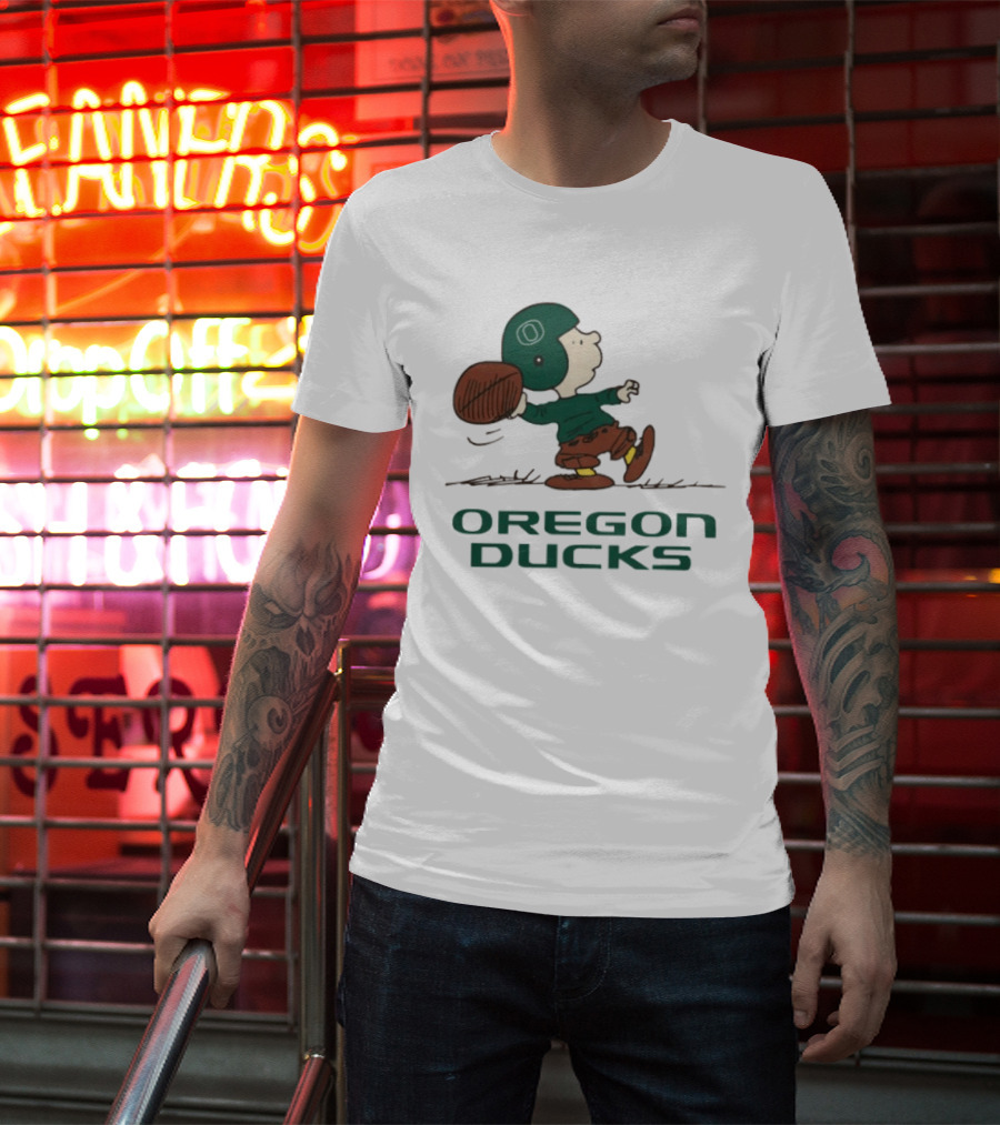 Peanuts Charlie Brown Oregon Ducks Football Quarterback T-Shirt