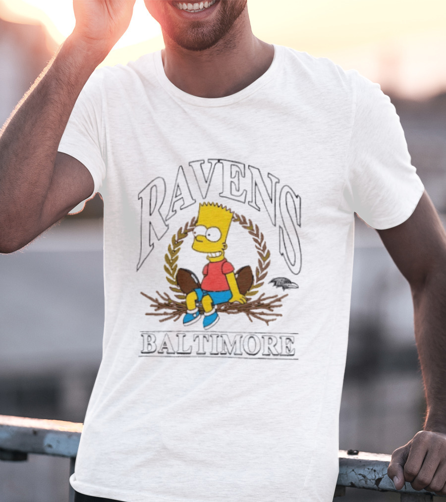 Baltimore Ravens Bart Simpson Crossover 2025 T-Shirt