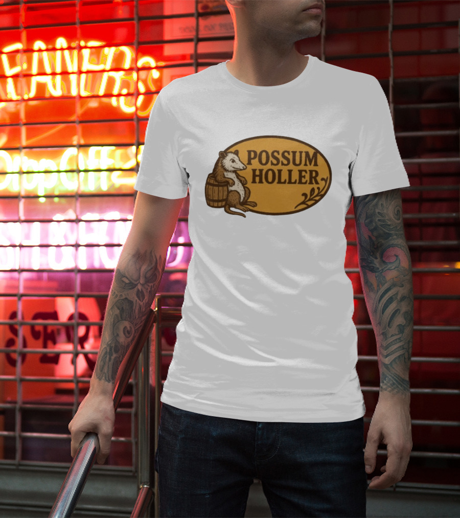 Possum Holler Rustic Opossum With Barrel T-Shirt
