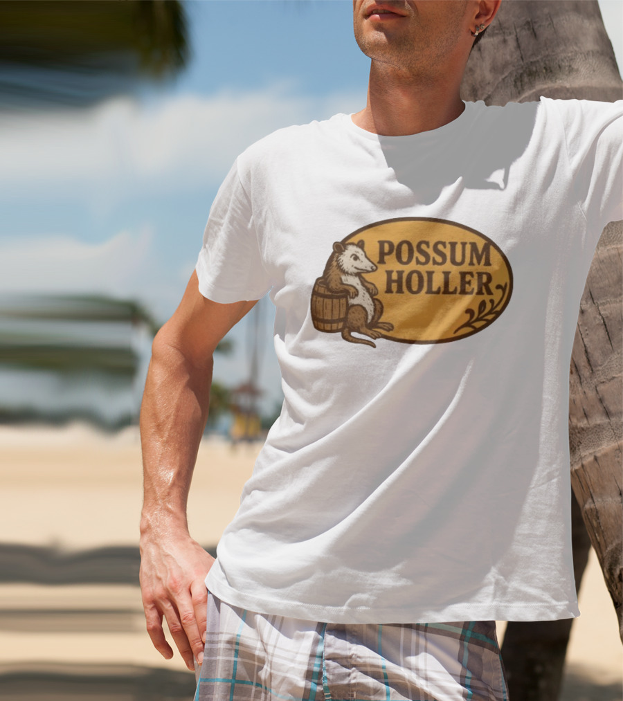 Possum Holler Rustic Opossum With Barrel T-Shirt
