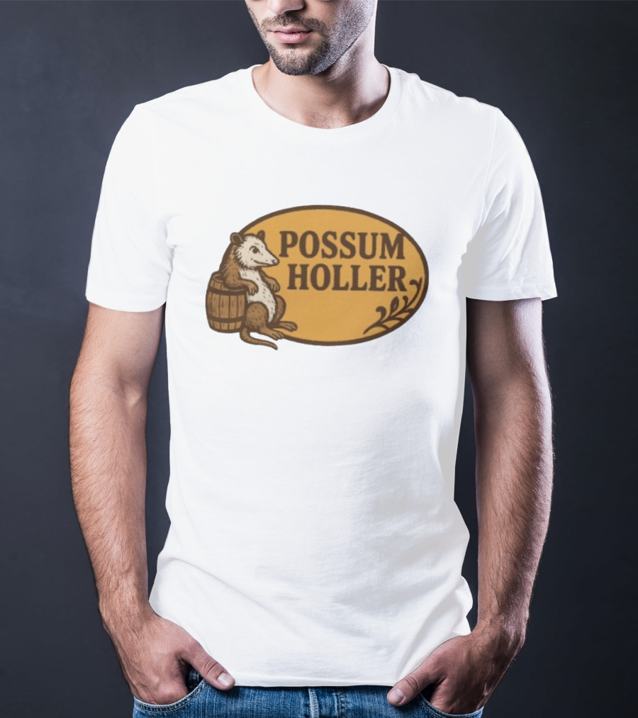 Possum Holler Rustic Opossum With Barrel T-Shirt