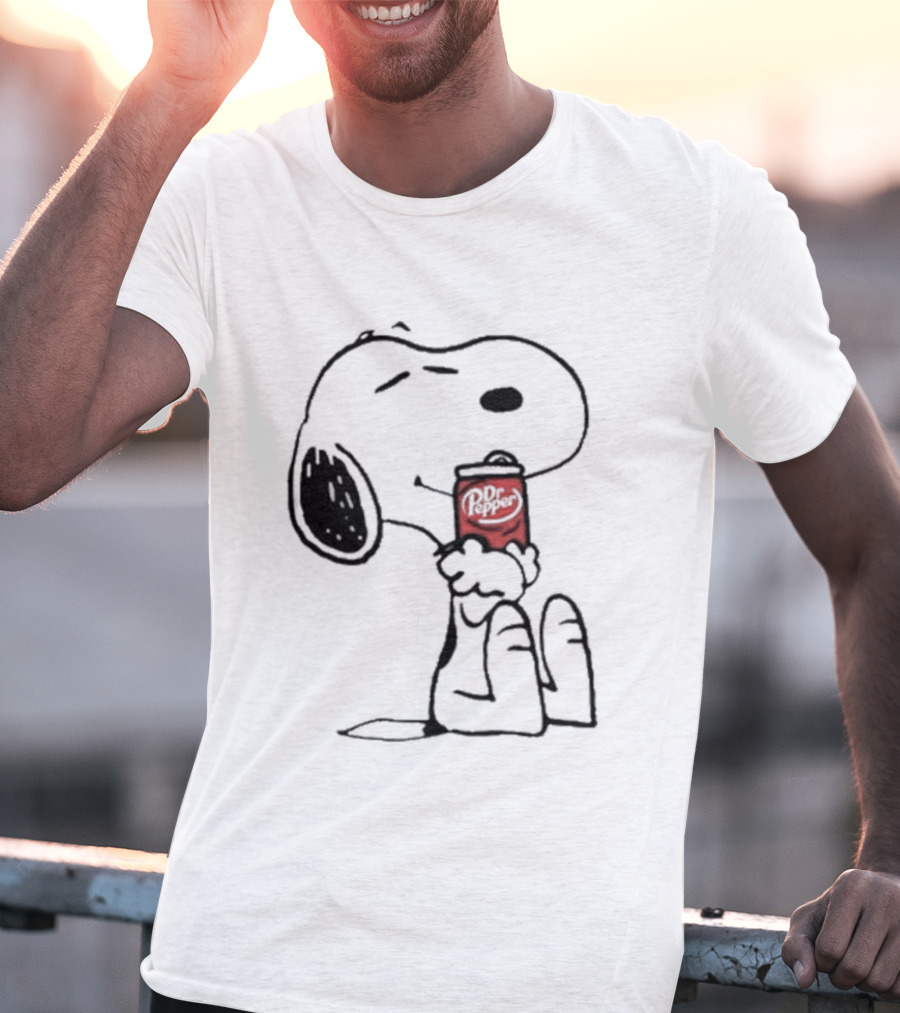 Snoopy Hugging Dr Pepper Can T-Shirt