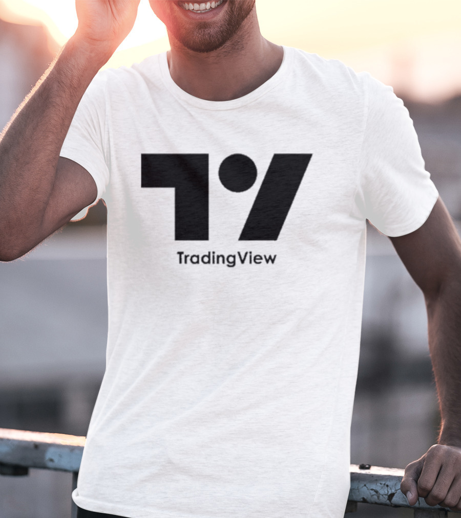 TradingView Bold Minimalist Block Monochrome T-Shirt