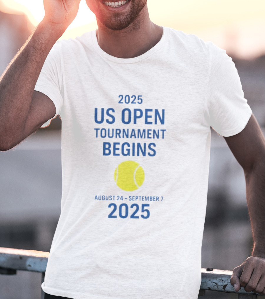 2025 US Open Tournament Begins August 24 To September 7 Tennis Ball T-Shirt